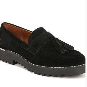 Franco Sarto Black Suede Loafers